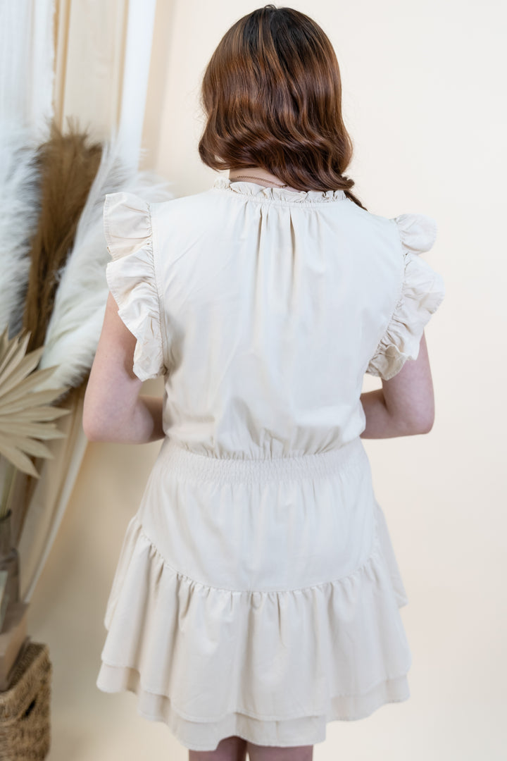 "Ruffles & Rodeos" Dress (Bone)