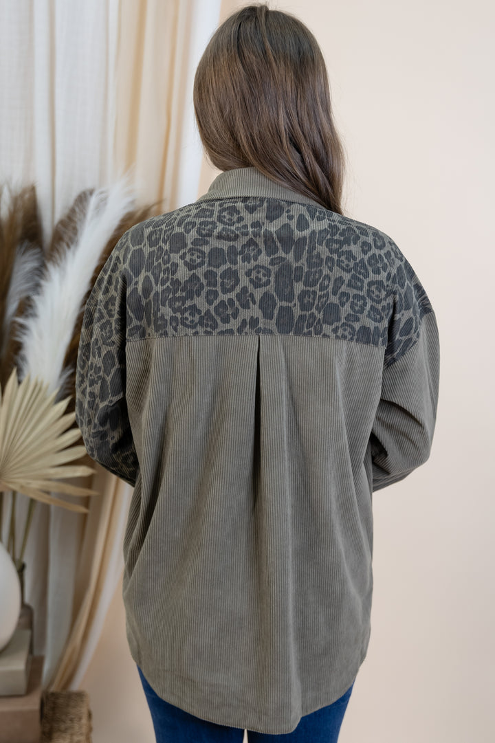 "Nothing Forgotten" Shacket (Light Olive)