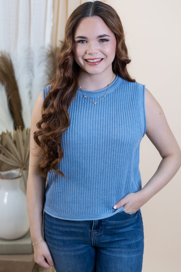 "Airy Layers" Sweater Top (Cloud)