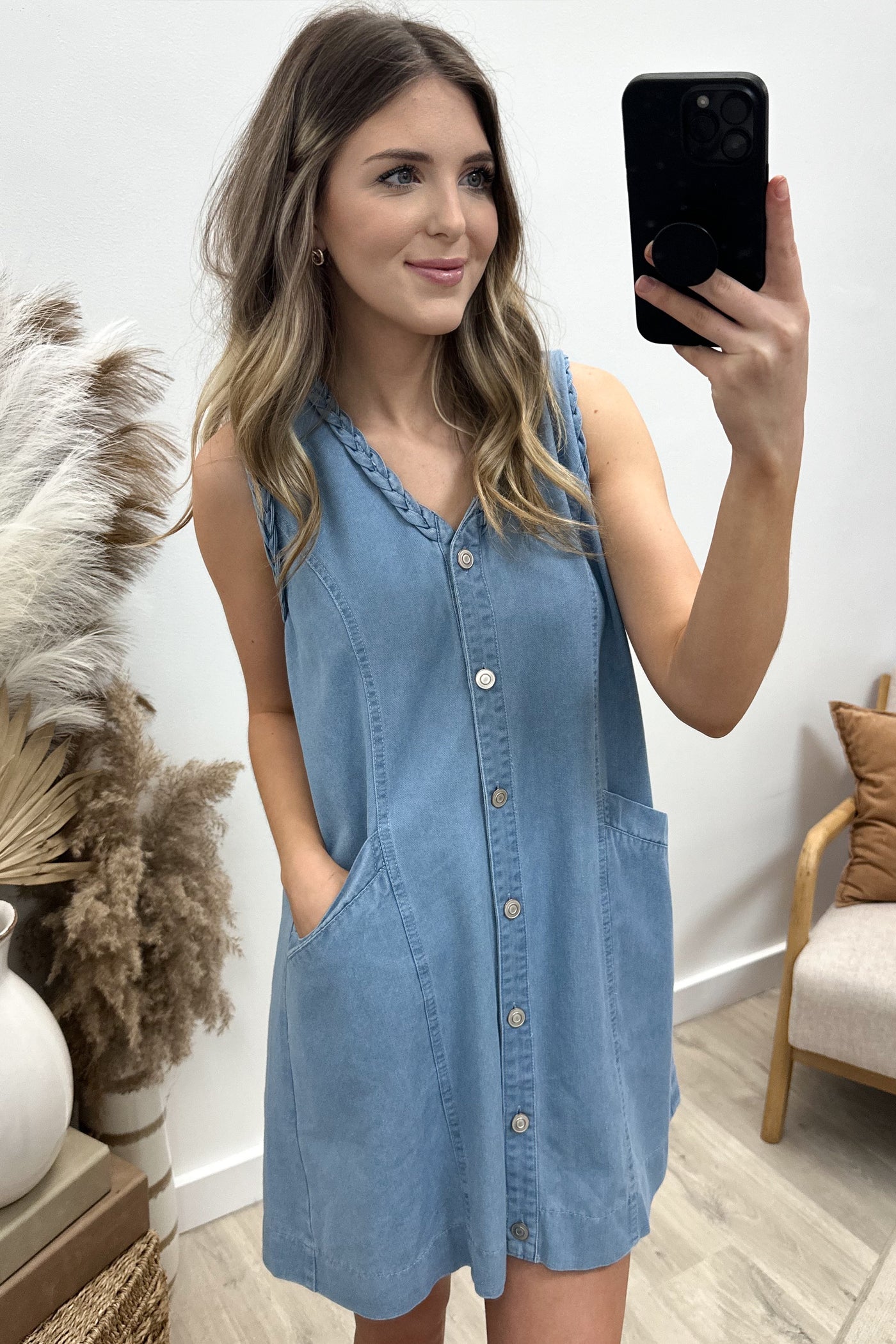"Distant Echos" Dress (Light Denim)