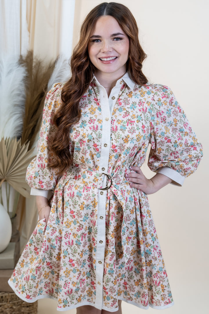 "Blooming In Grace" Dress (Cream)