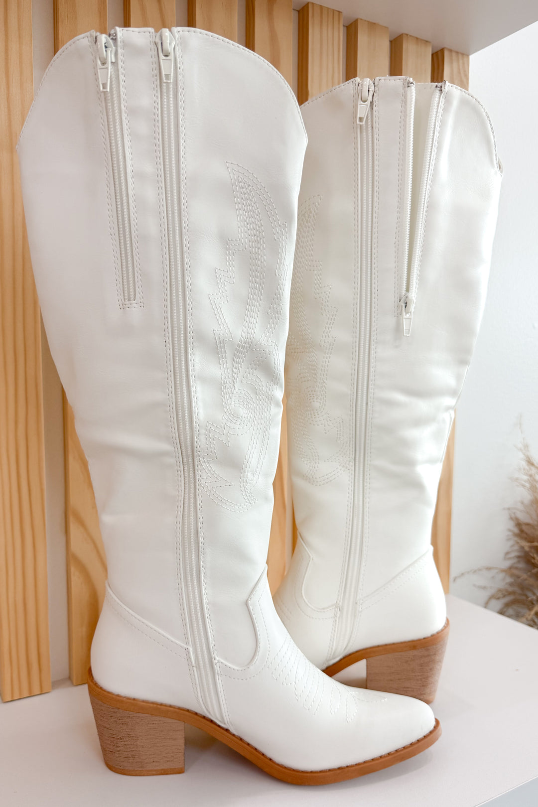 Jenna Western Boots (White)