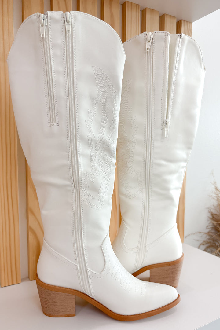 Jenna Western Boots (White)