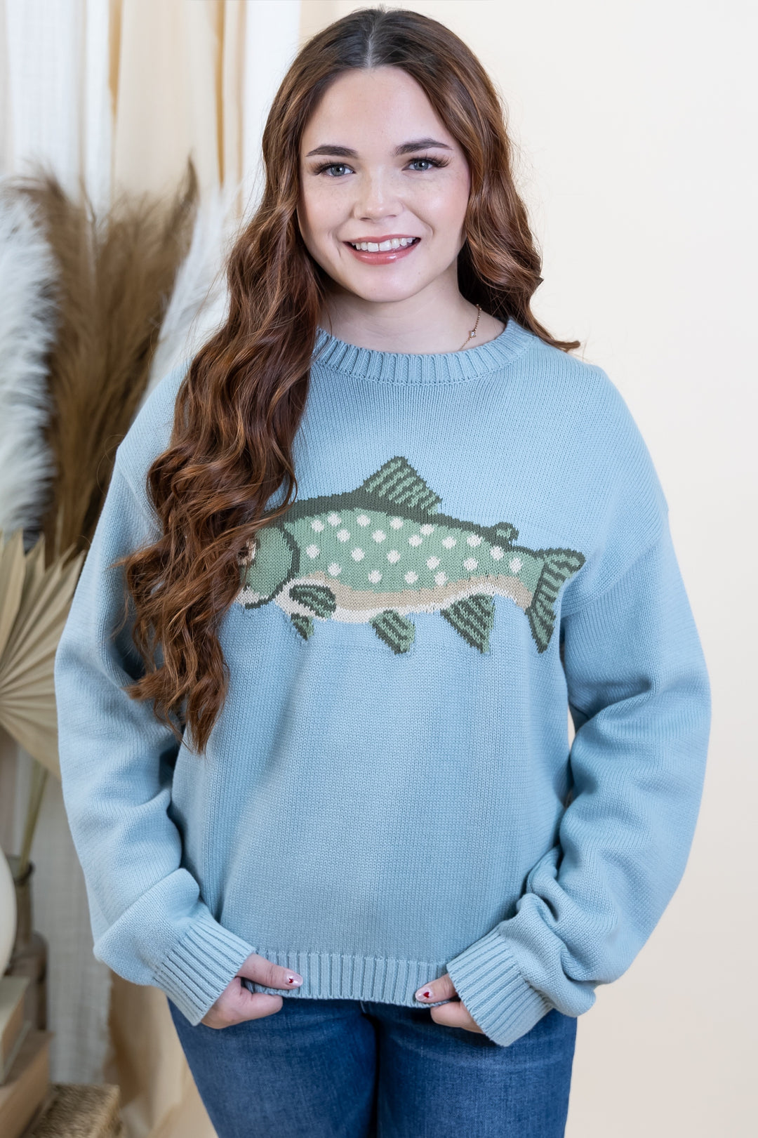 "Catch Of The Day" Sweater (Deep Sage)