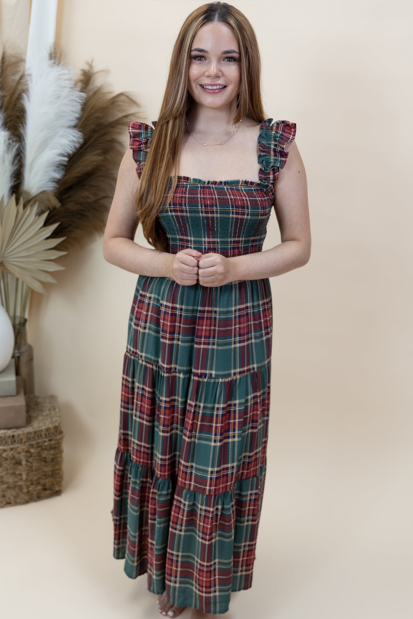 "Elegance Defined" Dress (Green Multi)