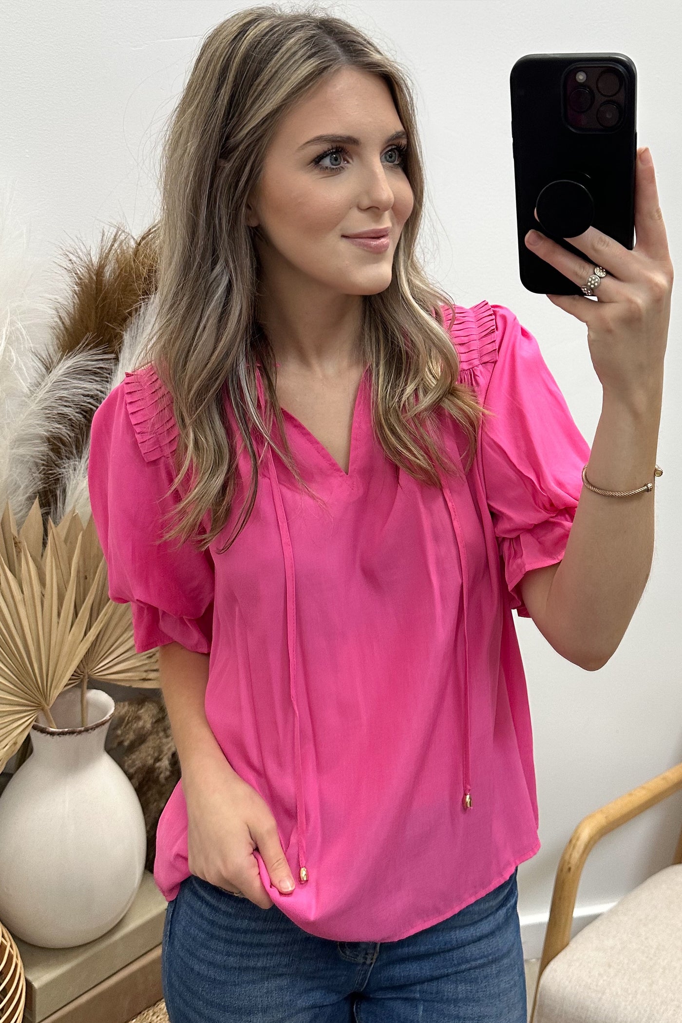 "Dinner Date" Blouse (Pink)