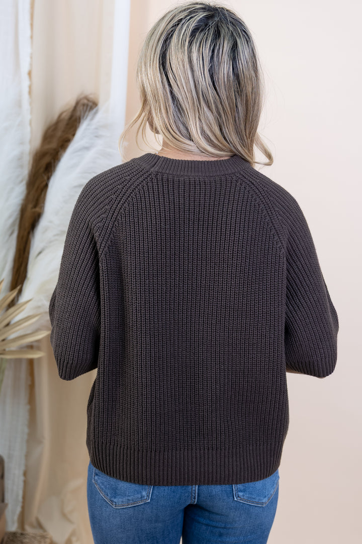 "Fall For You" Sweater Top (Brown)
