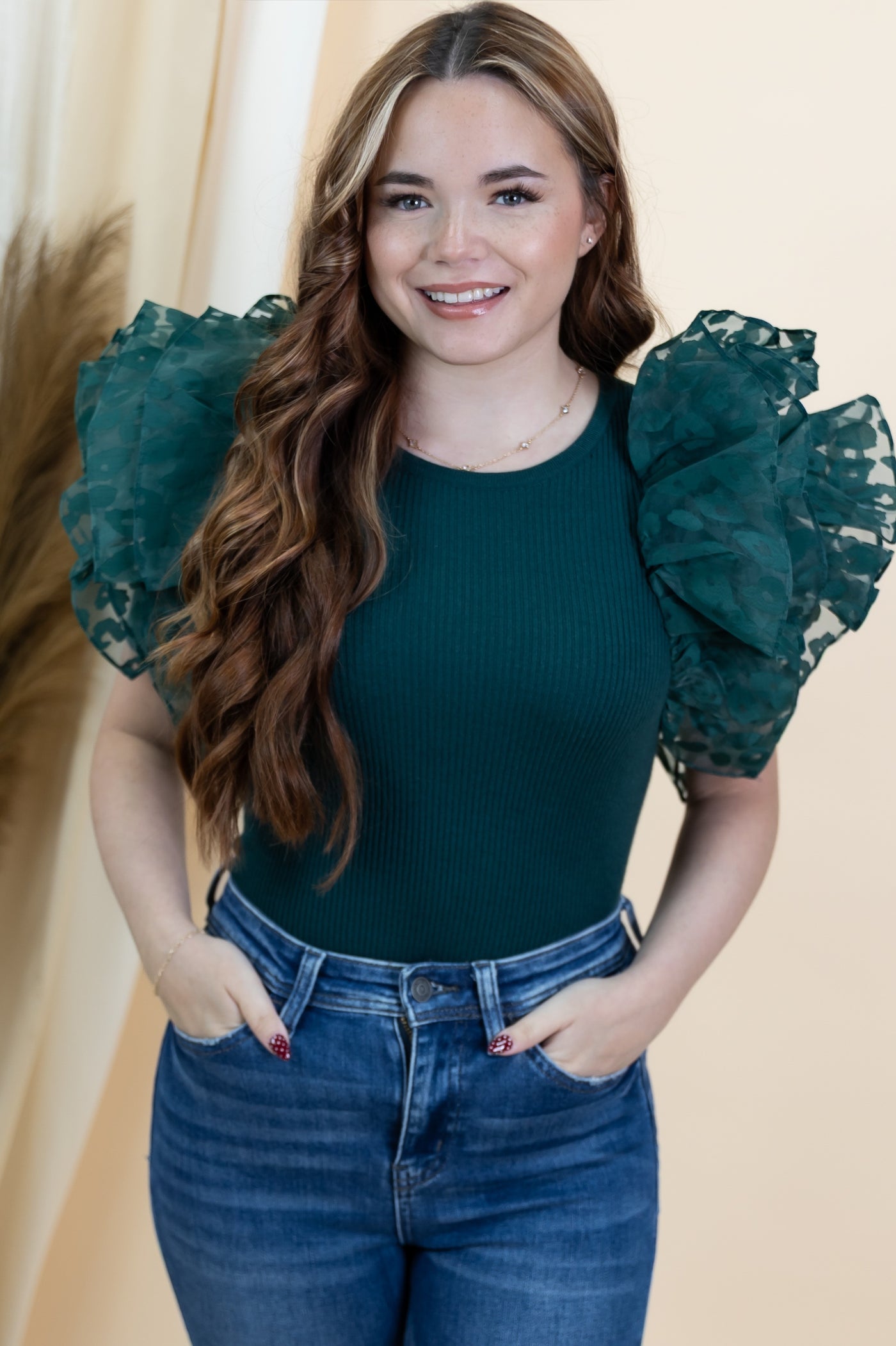 "Holiday Darling" Top (Hunter Green)