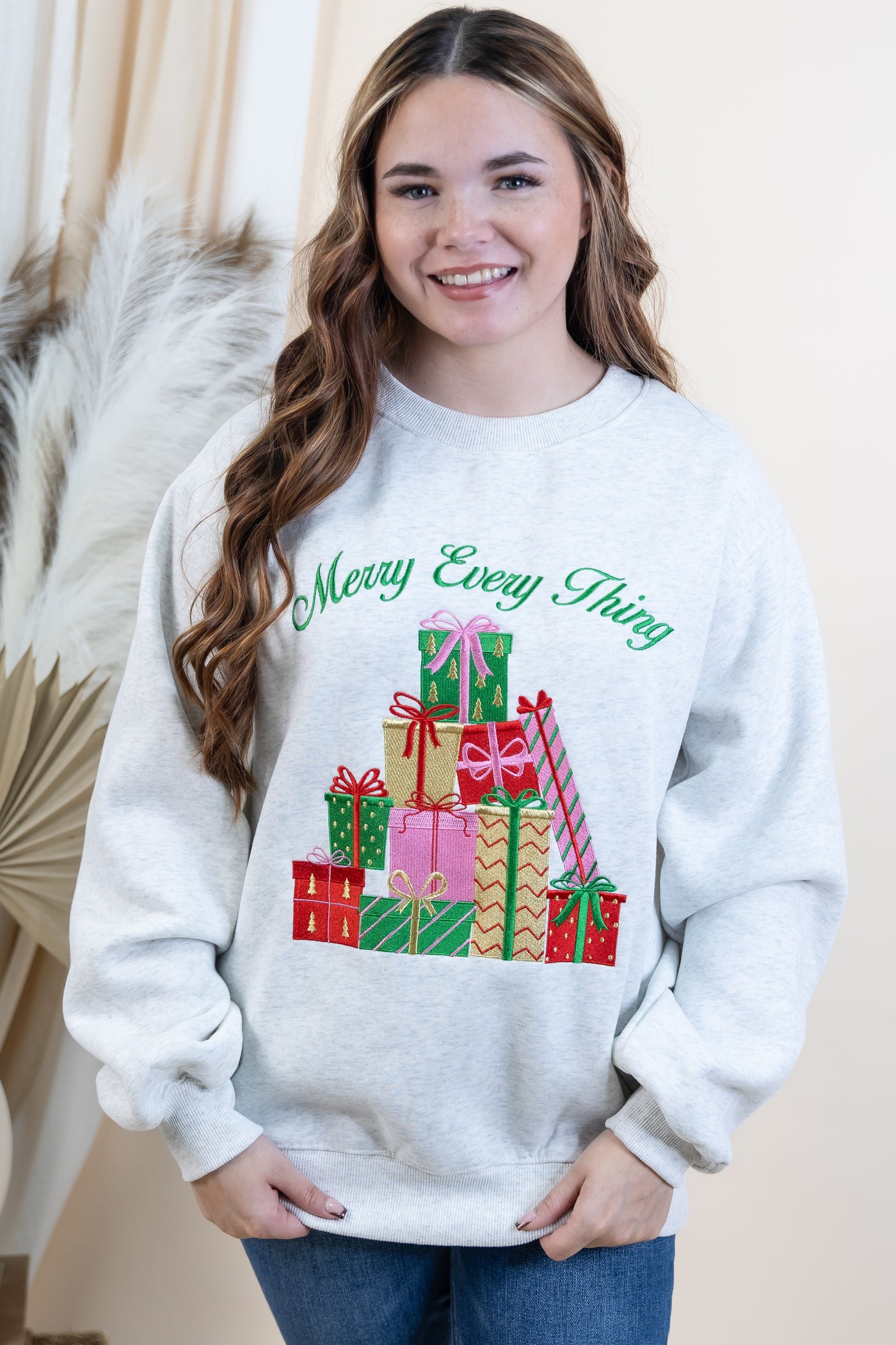 "Merry Every Thing" Sweatshirt (Heather Grey)