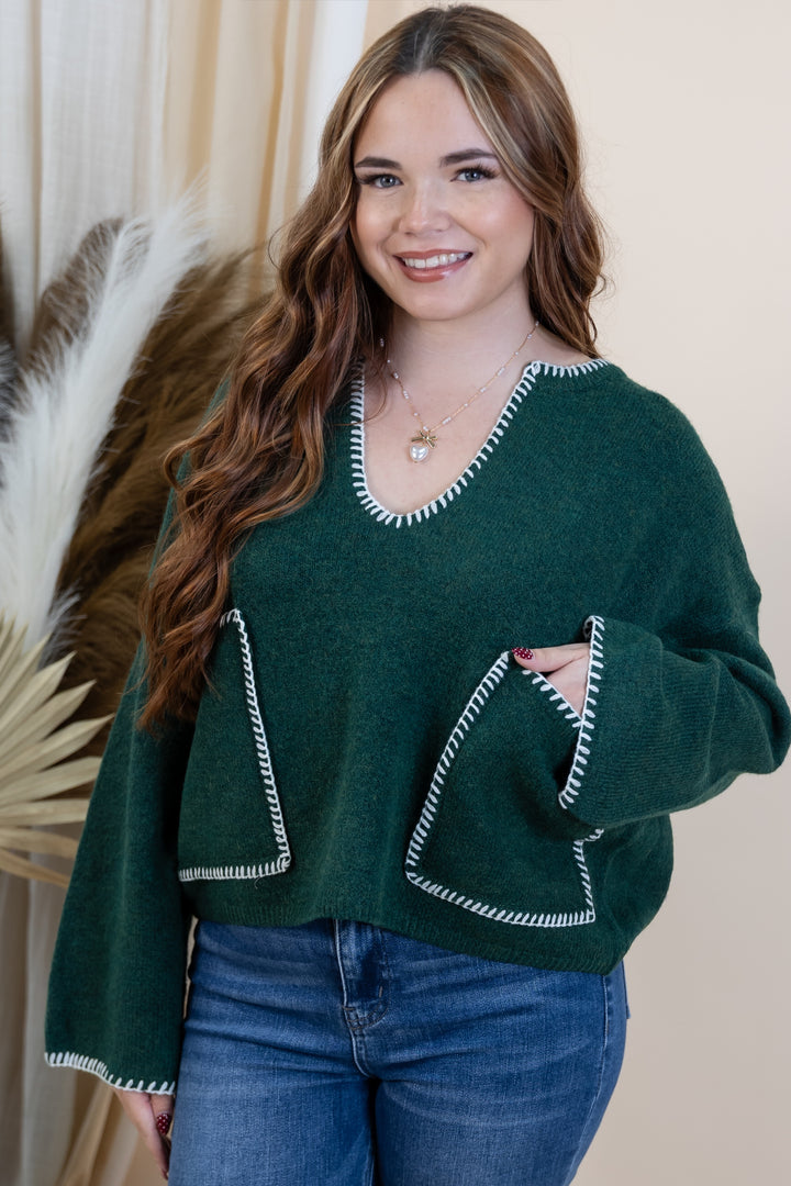 "Into The Evergreens" Sweater (Hunter Green)