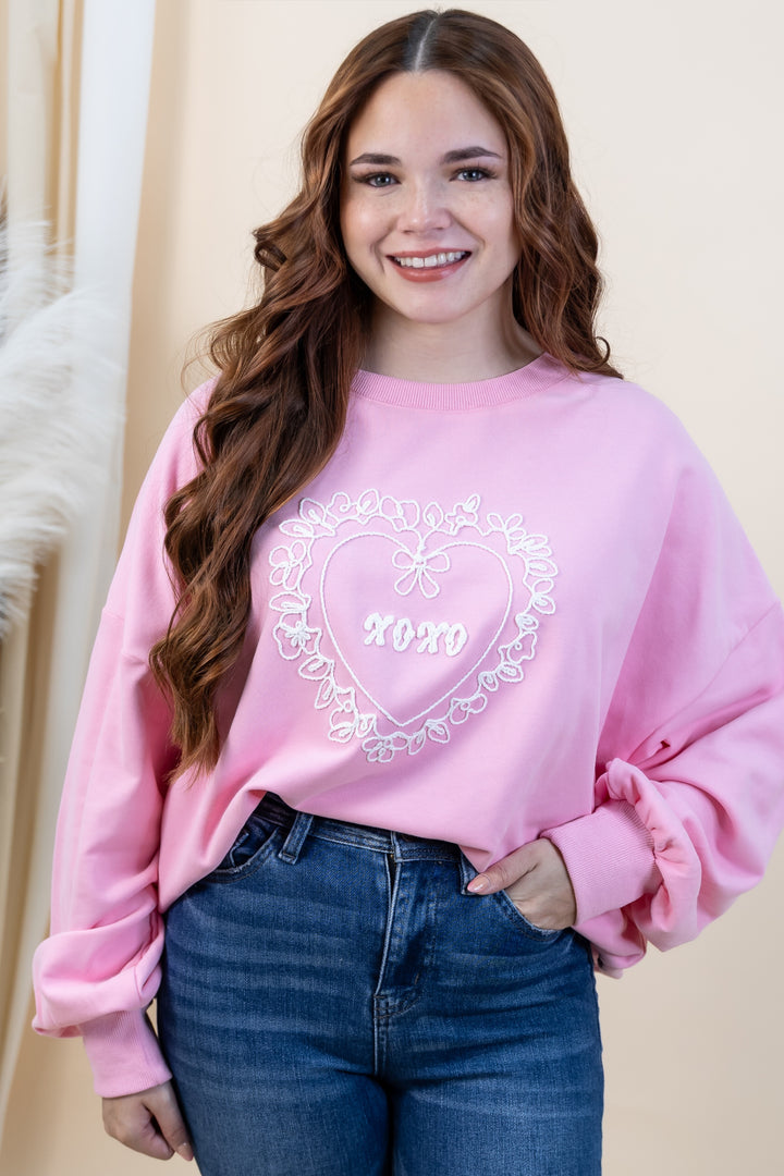 "XoXo Babe" Sweatshirt (Candy Pink)