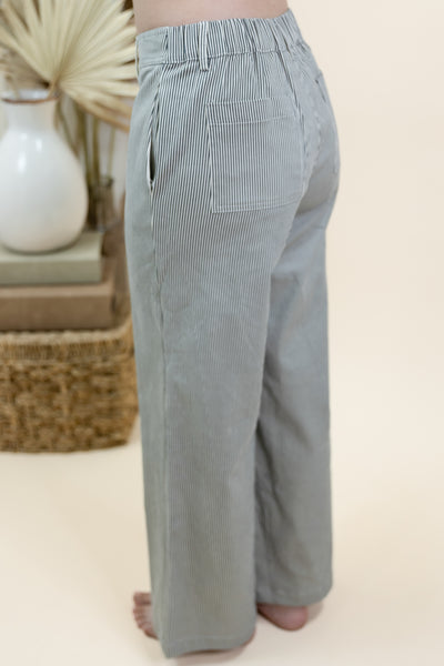 "Day Dreaming" Wide Leg Pants (Black/Cream)