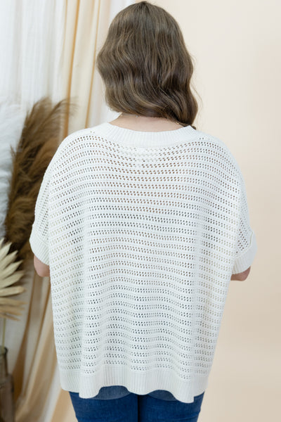 "On My Own" Sweater Top (Off White)