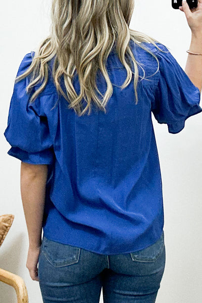 "Dinner Date" Blouse (Royal Blue)