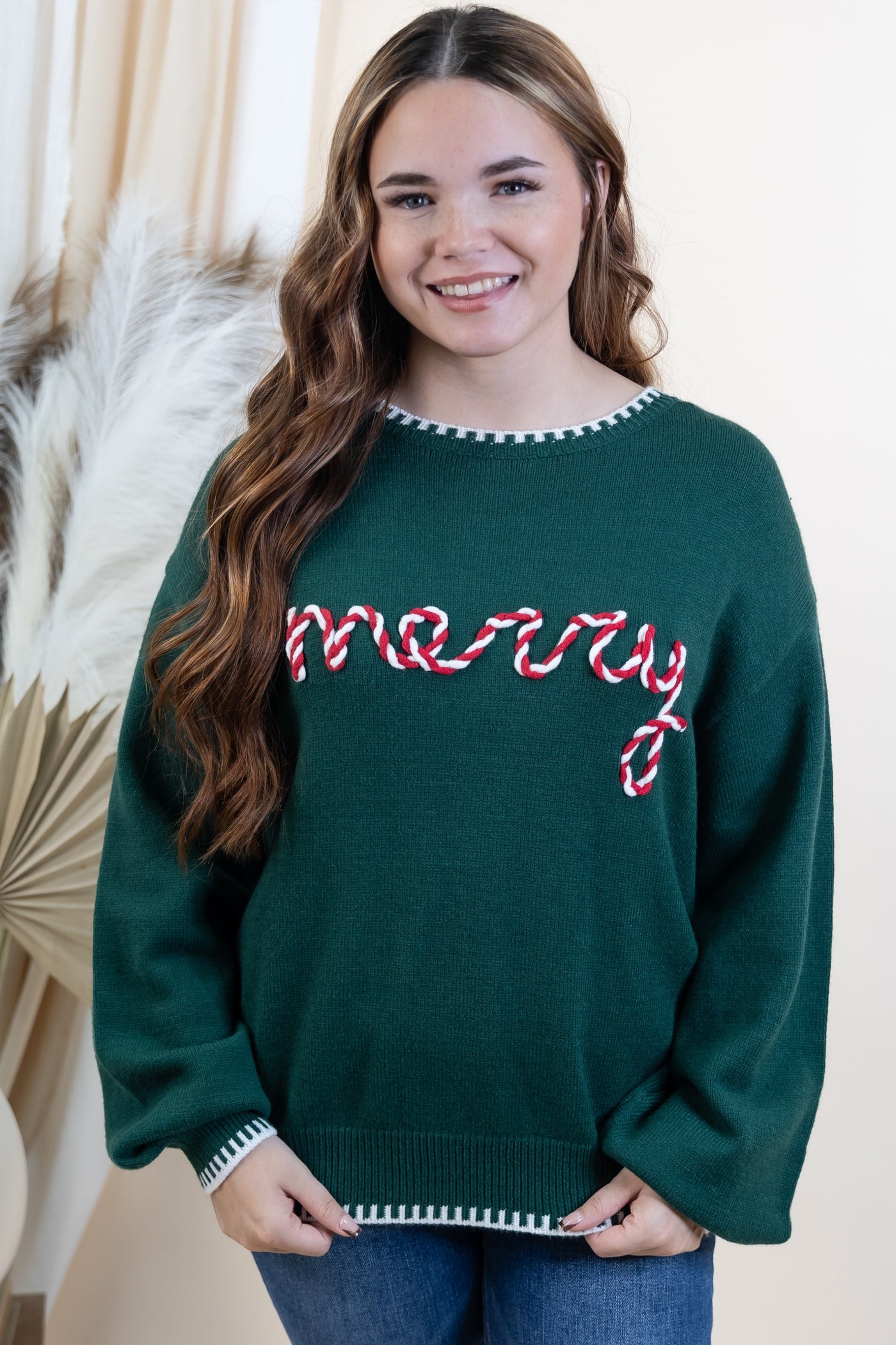 "Merry Mornings" Sweater (Hunter Green)