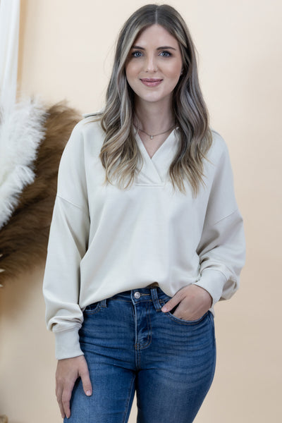 "Doing Just Fine" Sweatshirt (Ecru)