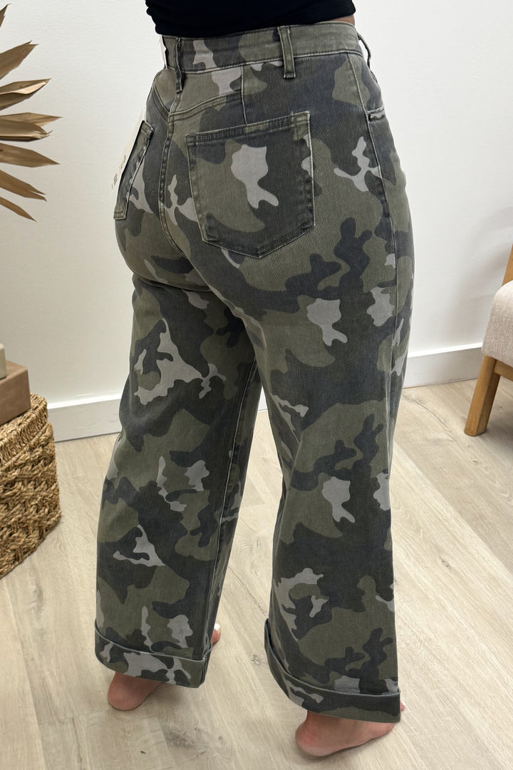 Hazel Camo Wide Leg Jeans