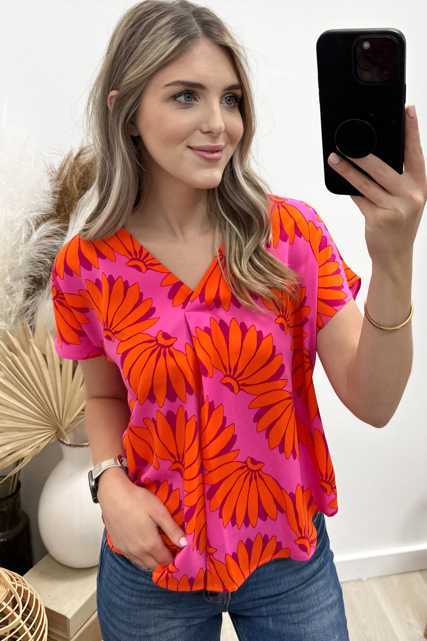 "Bananas For You" Blouse (Hot Pink)