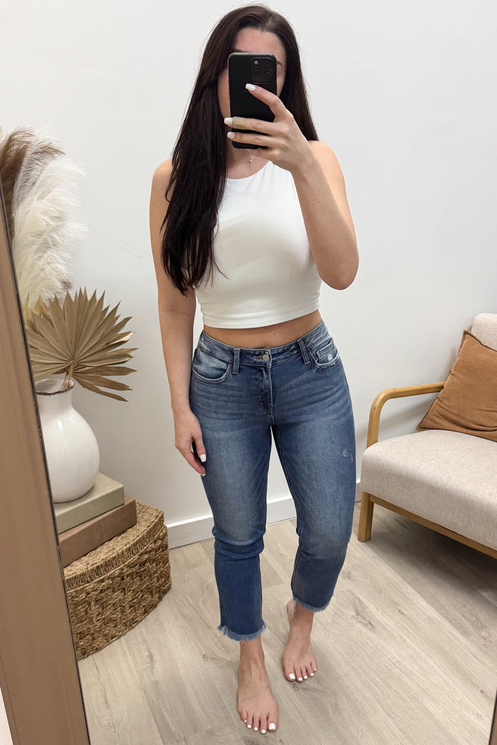 Aria Cropped Slim Straight Jeans