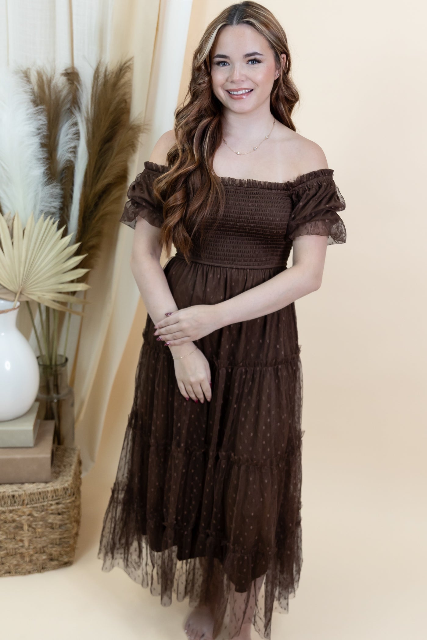 "Mocha Meadows" Dress (Brown)