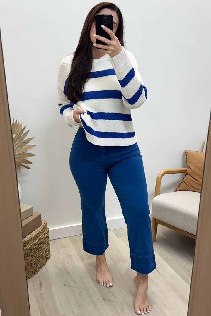 Azure Cropped Wide Leg Jeans