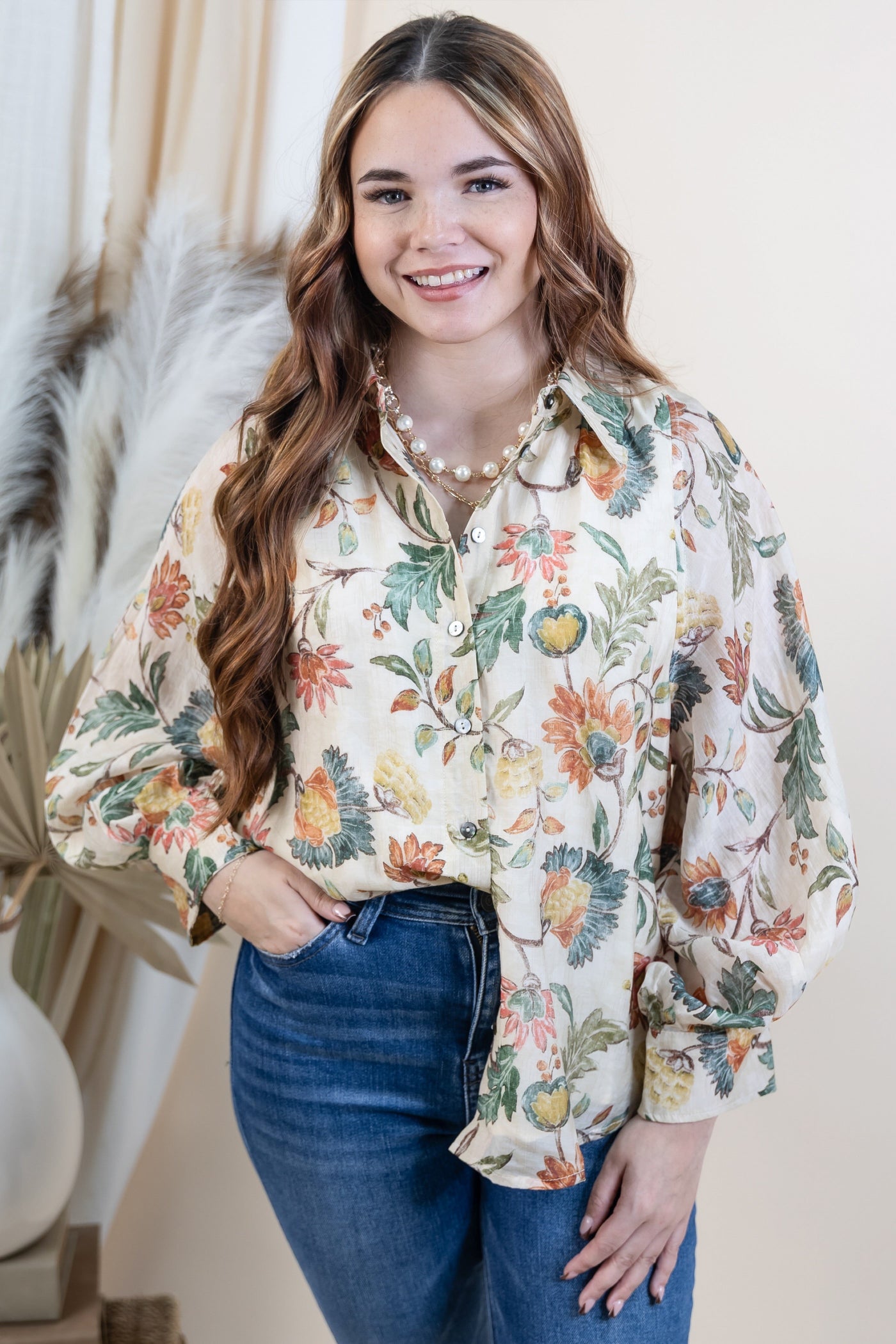 "Polished Perspective" Blouse (Ecru)