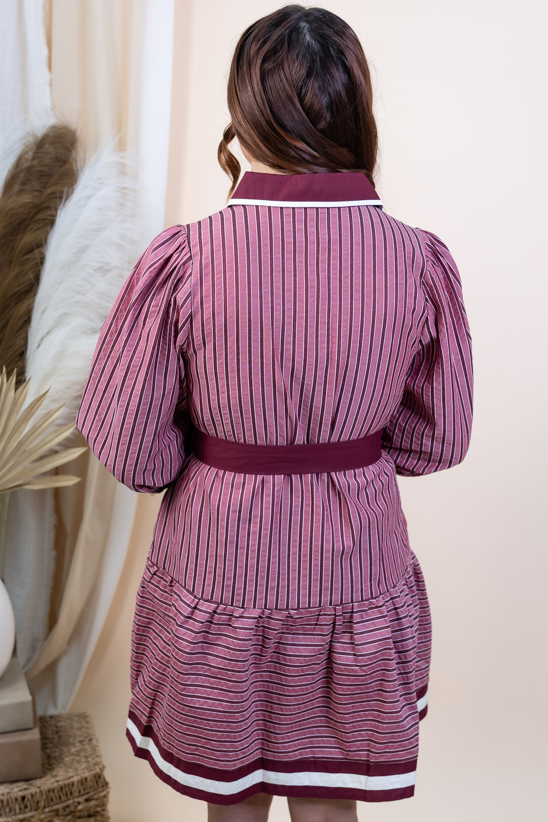 "Signed & Sealed" Dress (Burgundy)