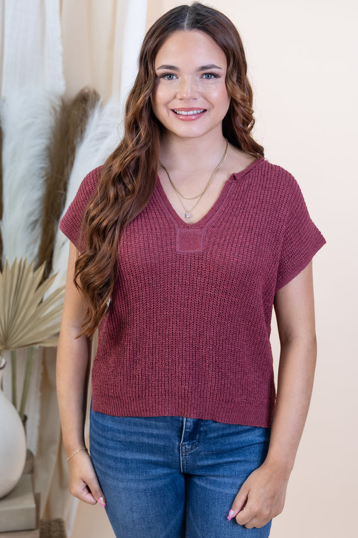 "Radiant Energy" Top (Maroon)