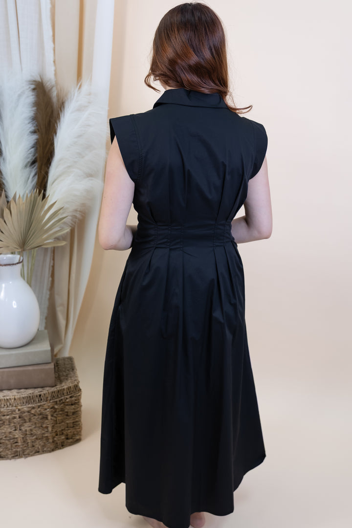 "Structured Grace" Dress (Black)