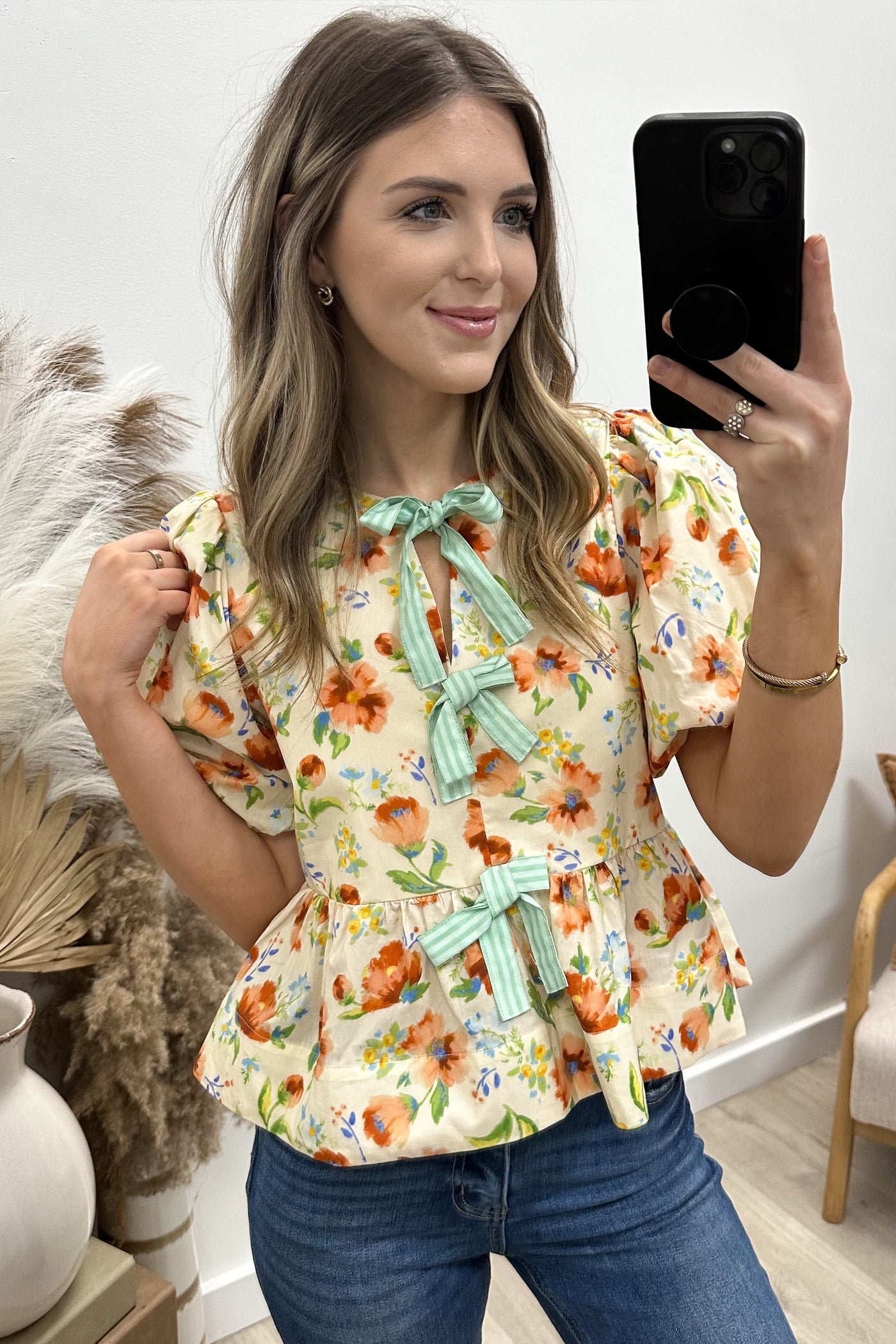 "Hints Of Happiness" Blouse (Ecru)