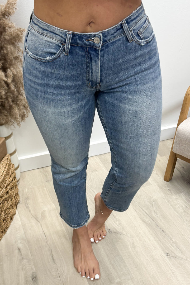 Fiona Cropped Straight Leg Jeans