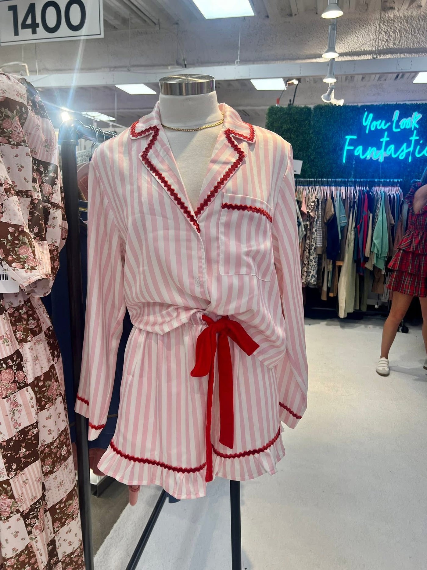 "Merry & Bright" Pajama Set (Pink/Red)