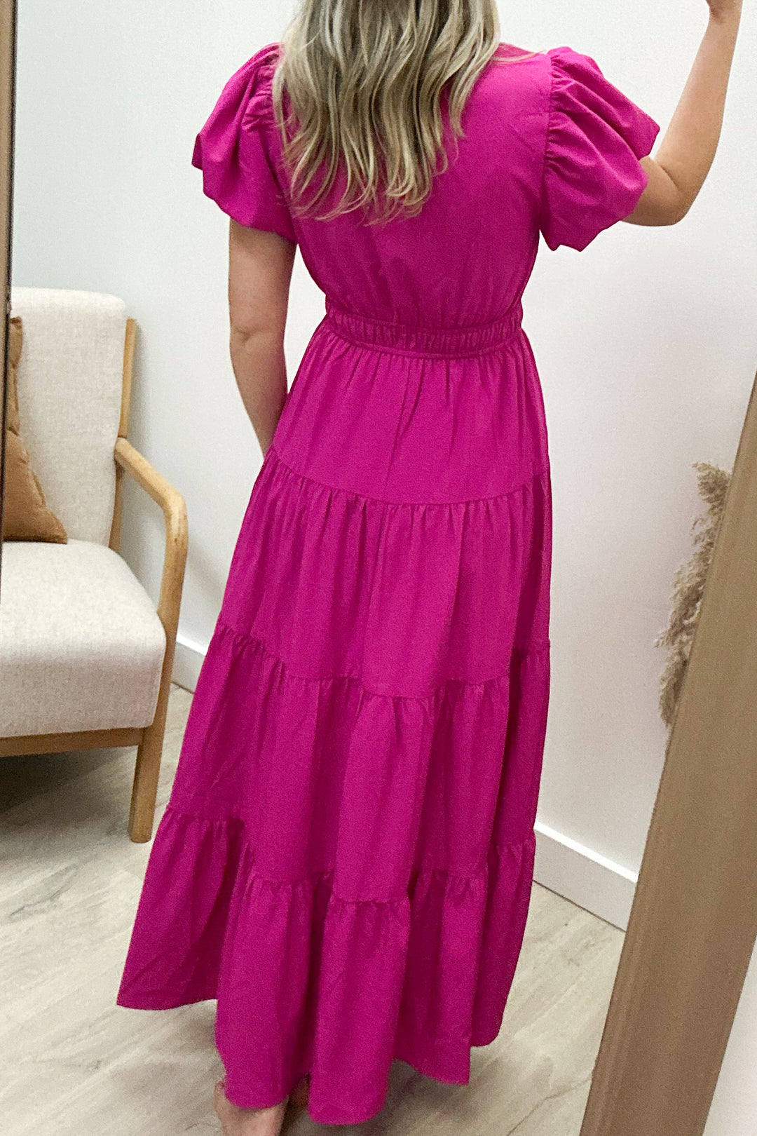 "Sunday Brunch" Maxi Dress (Magenta)