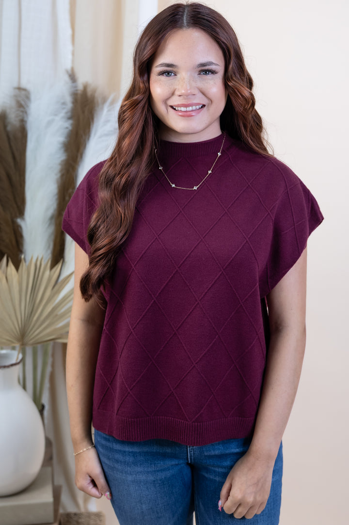 "Just A Minute" Top (Wine)