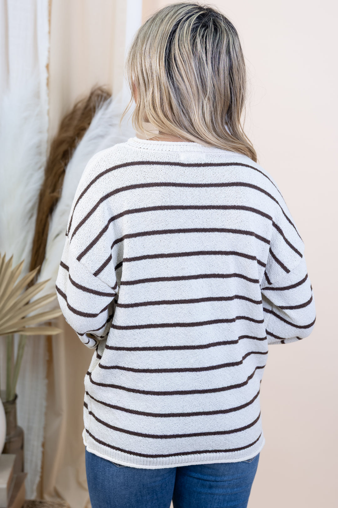 "Weekend Stripes" Sweater (Cream)