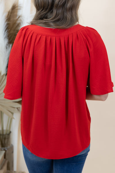 "Chic Sophistication" Blouse (Red)