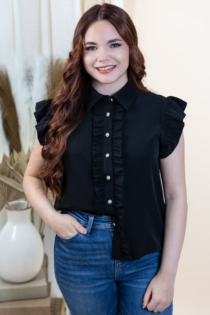 "Charmed With Grace" Top (Black)