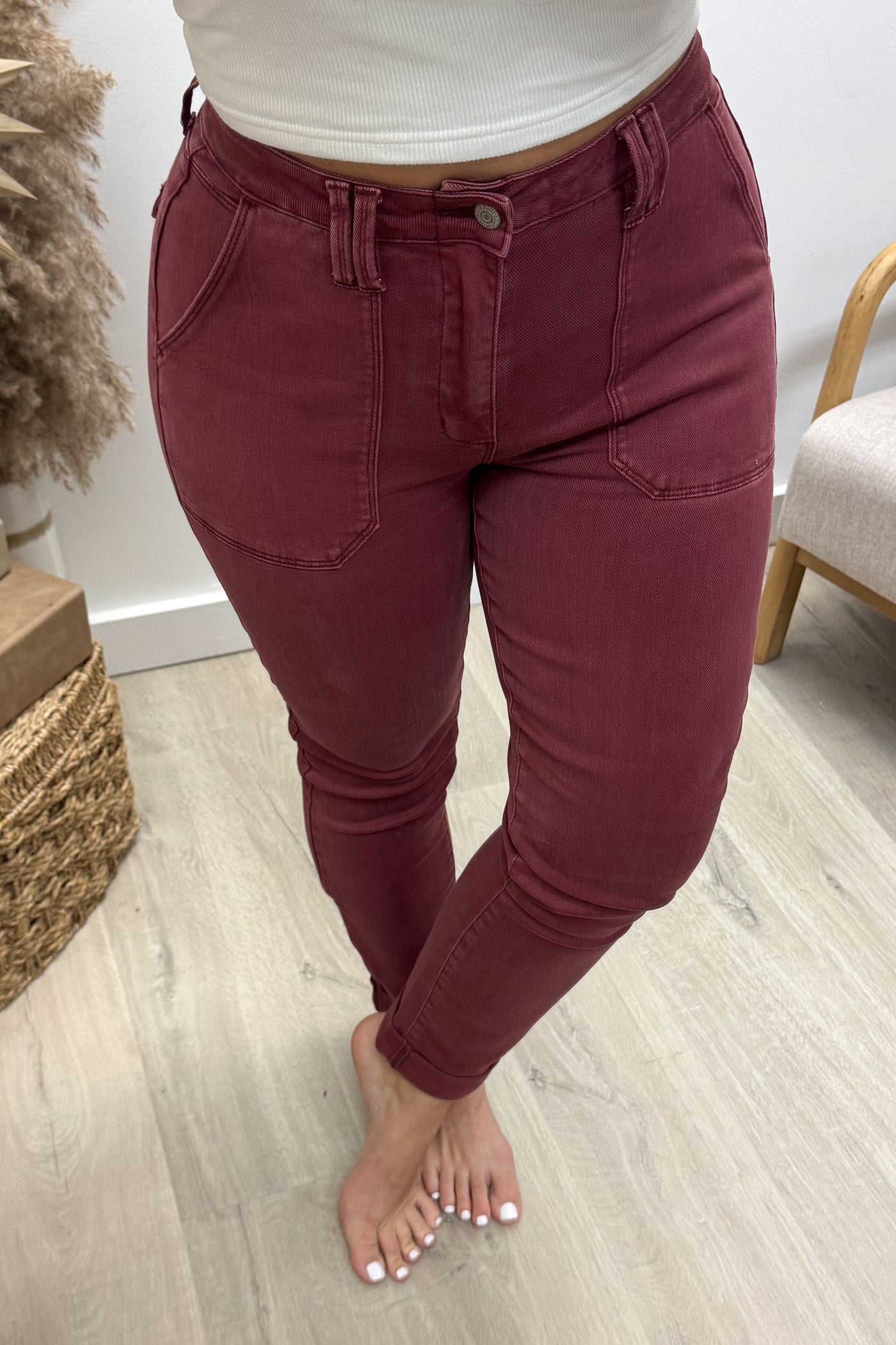 Carmine Weekender Jeans (Burgundy)