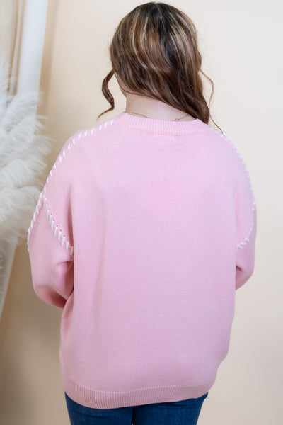 "Sugarplum Sweetie" Sweater (Light Pink)