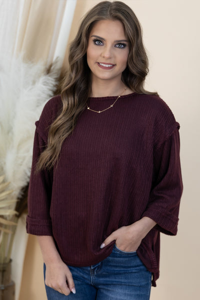 "Fold & Flow" Top (Plum)