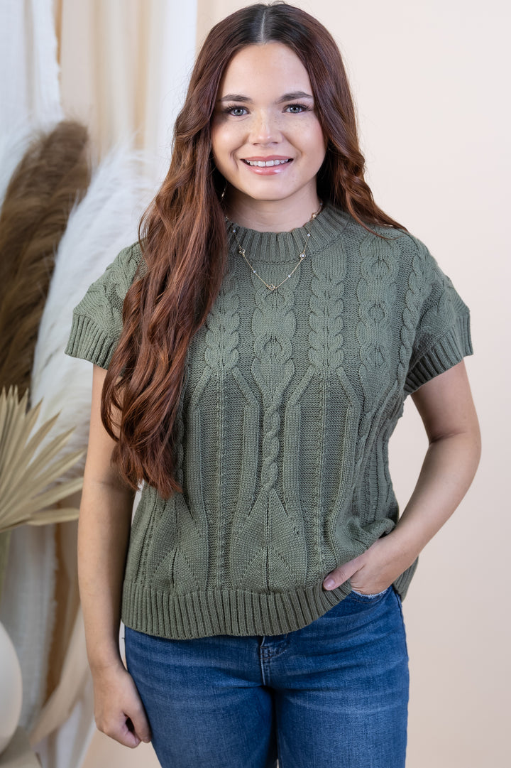 "Easy Does Everything" Sweater (Olive)