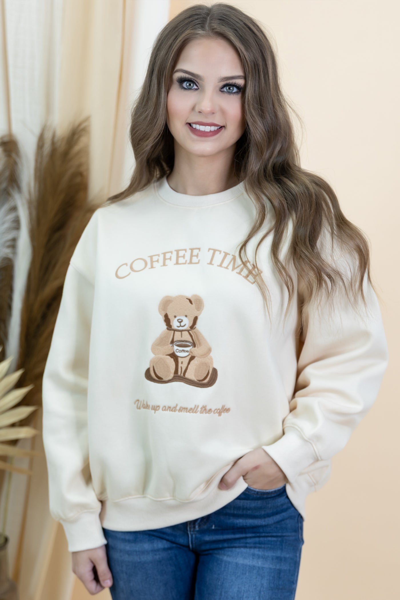 "Coffee Time" Sweatshirt (Cream)