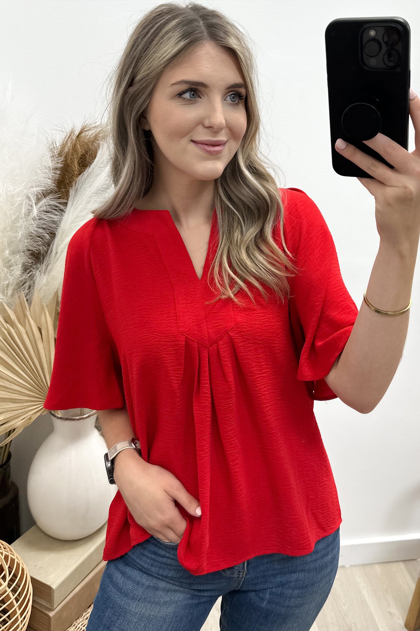"Chic Sophistication" Blouse (Red)