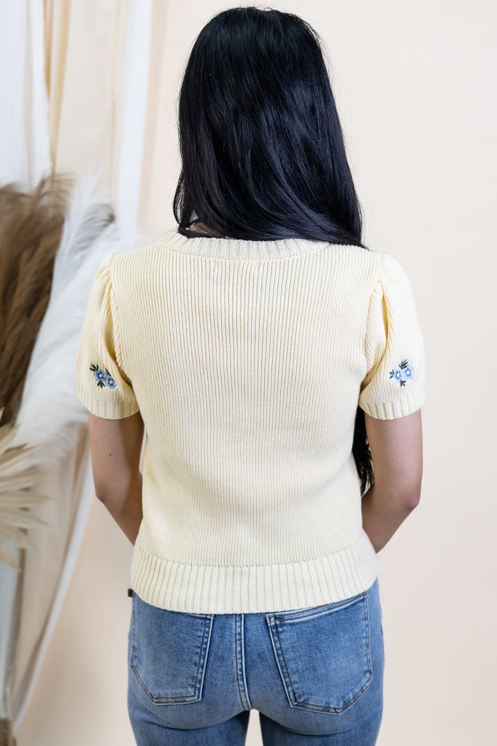 "Spring In Bloom" Top (Butter Yellow Multi)