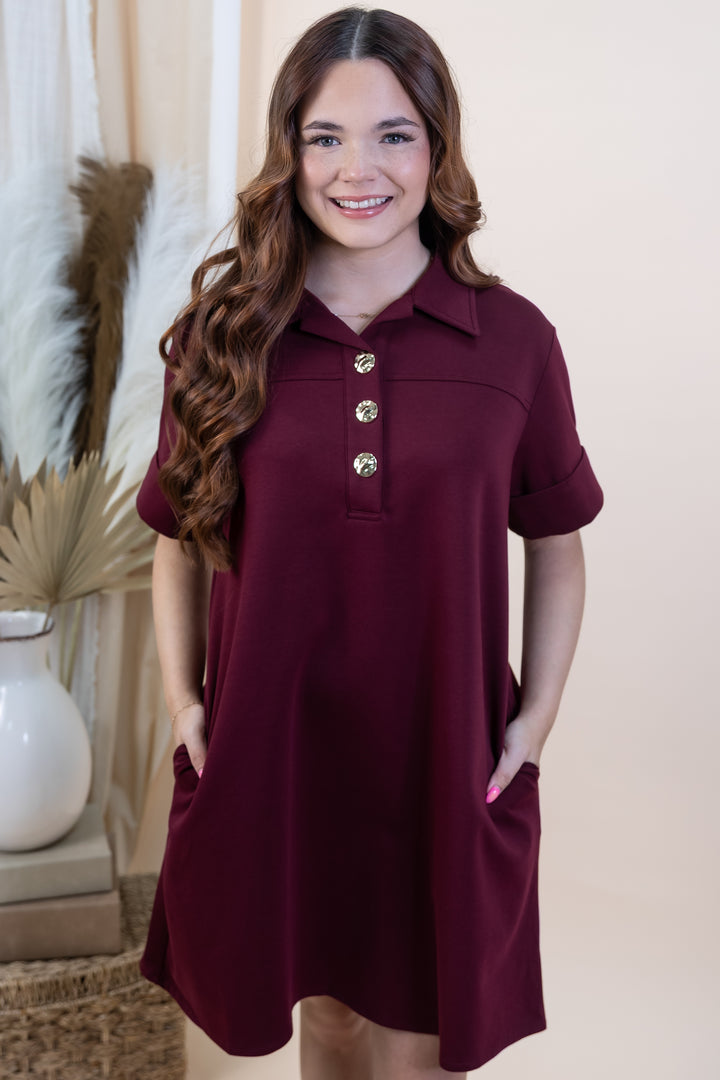 "Rich In Romance" Dress (Wine)