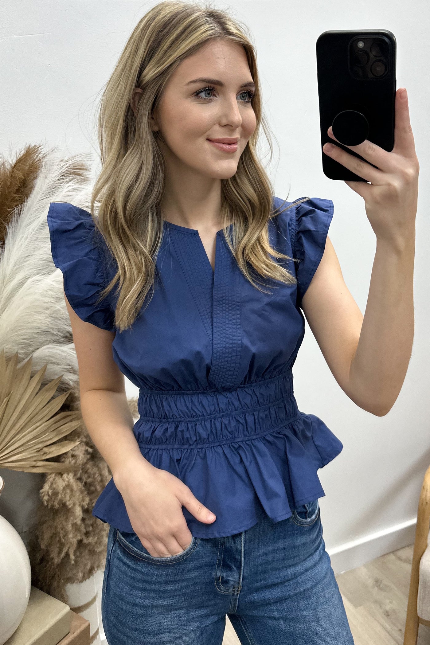 "Calm Reflections" Top (Navy)