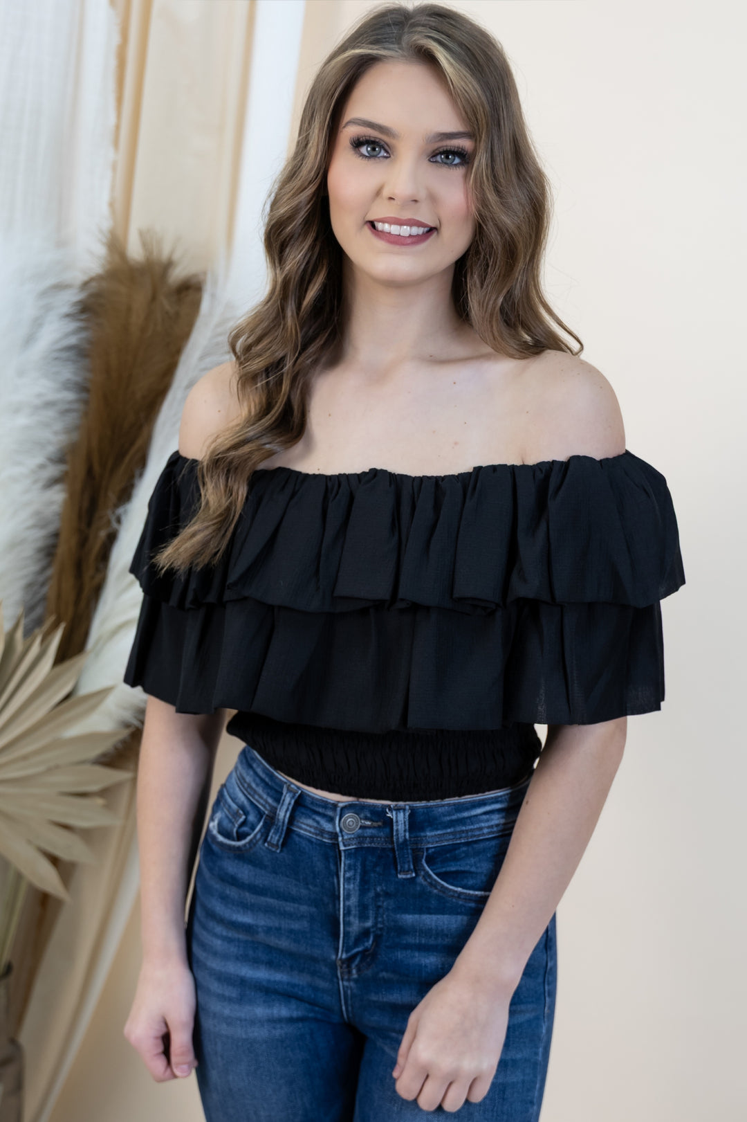 "Romantic Afternoon" Top (Black)