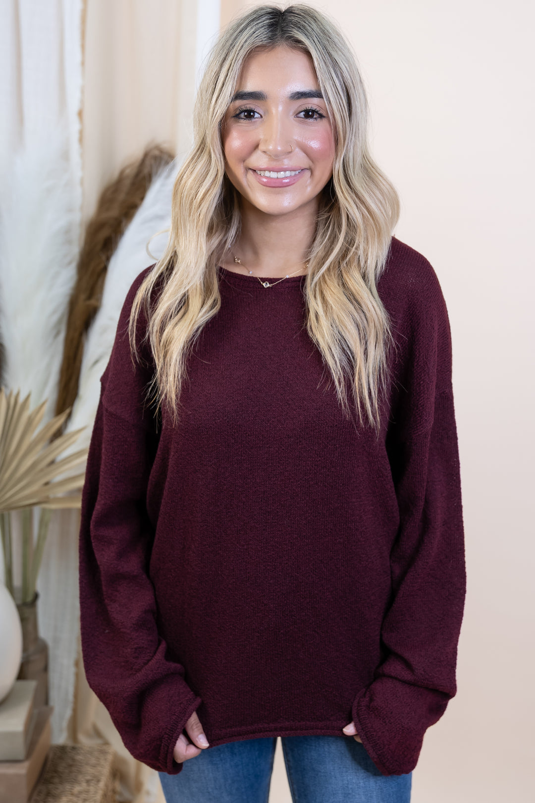"Weekend Wonder" Sweater (Oxblood)
