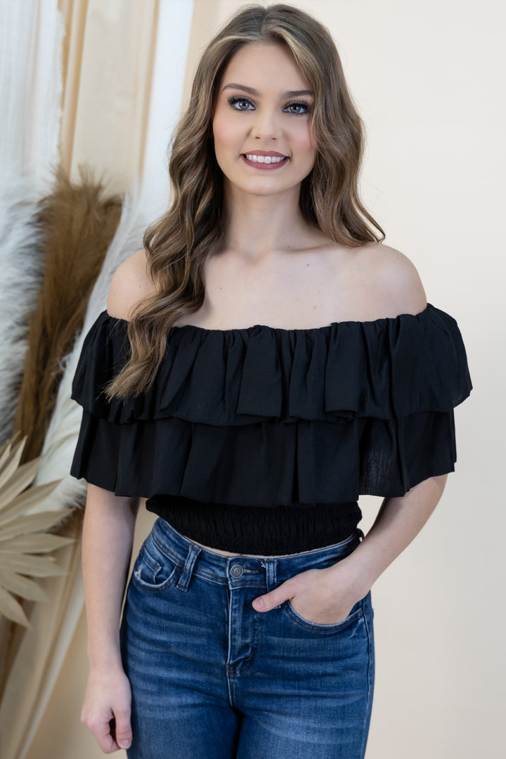 "Romantic Afternoon" Top (Black)