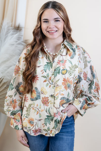 "Polished Perspective" Blouse (Ecru)